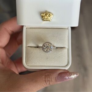 10k real gold engagement ring with real 3ct moissanite and diamonds